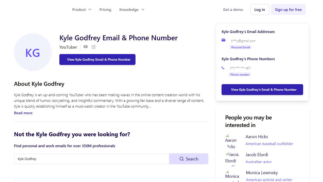 Kyle Godfrey Email & Phone Number YouTuber - ContactOut